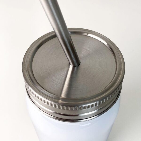 Discount Stainless Steel Mason Jar 17 oz. with Straw Thumbnail