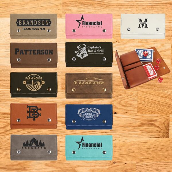Blank Laserable Leatherette Card & Dice Set Thumbnail