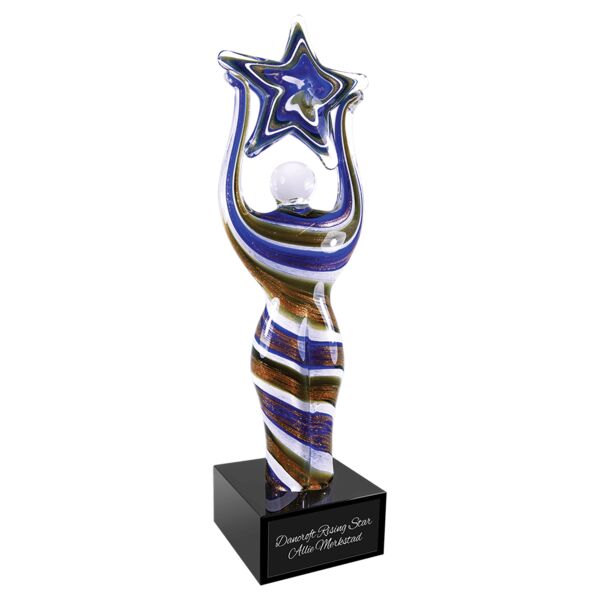 12" Glass Figure with Star and Base Thumbnail