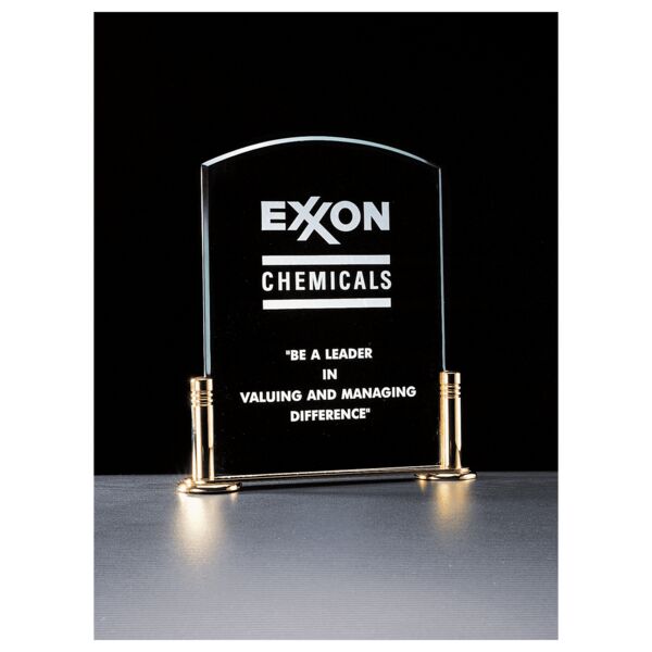 6" x 7" Airflyte Series Jade Acrylic with -Plated Brass Stand Thumbnail