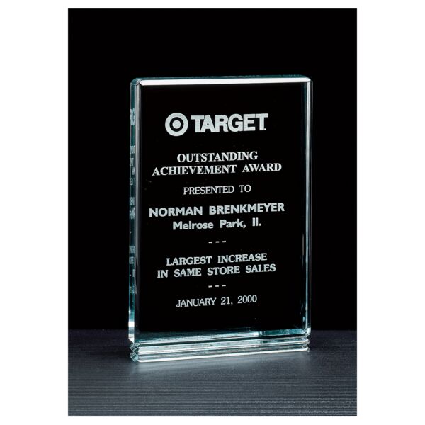 6" x 8 1/2" Classic Series Jade Acrylic Free Standing Award Thumbnail