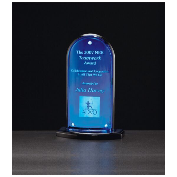 5" x 8" Arch Series Acrylic, Mirror Upright, Base with Convex Acrylic Front Thumbnail