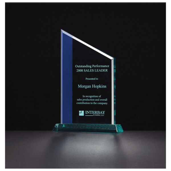 6" x 9" Zenith Series Jade Acrylic with Highlights and Jade Base Thumbnail