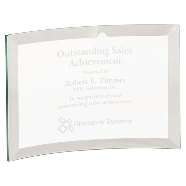 6" x 4" x 1/4" Beveled Jade Glass Crescent Thumbnail