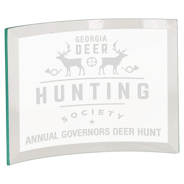 7" x 5" x 1/4" Beveled Jade Glass Crescent Thumbnail