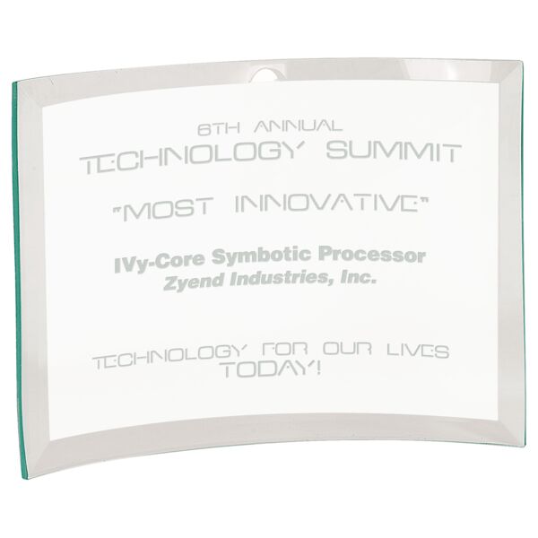 10" x 7" x 1/4" Beveled Jade Glass Crescent Thumbnail