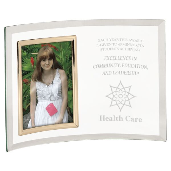 10" x 7" Jade Glass Crescent with 3 1/2" x 5" Picture Frame Thumbnail