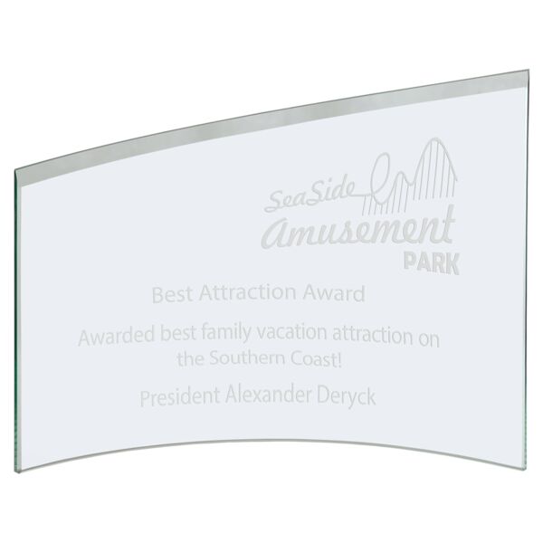 10" x 6 7/8" x 1/4" Jade Slanted Glass Crescent Thumbnail