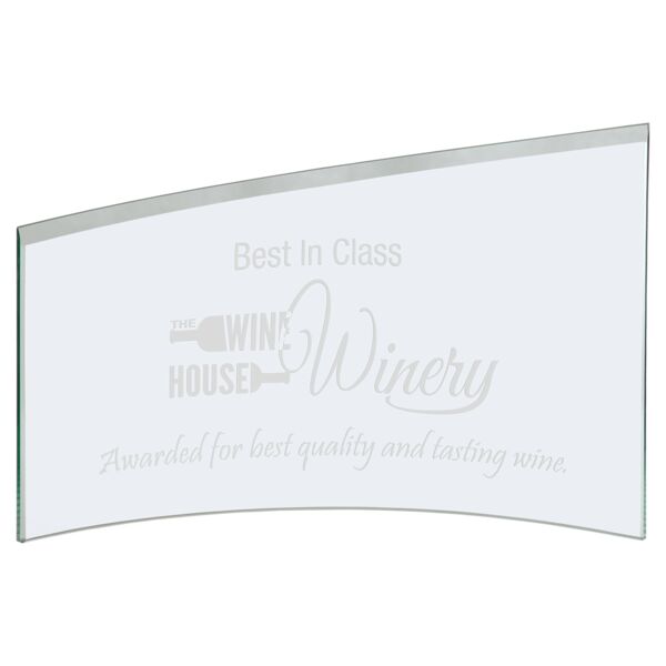 11" x 8 7/8" x 1/4" Jade Slanted Glass Crescent Thumbnail