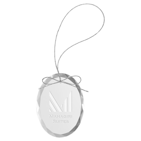 3 1/4" Oval Glass Ornament with String Thumbnail