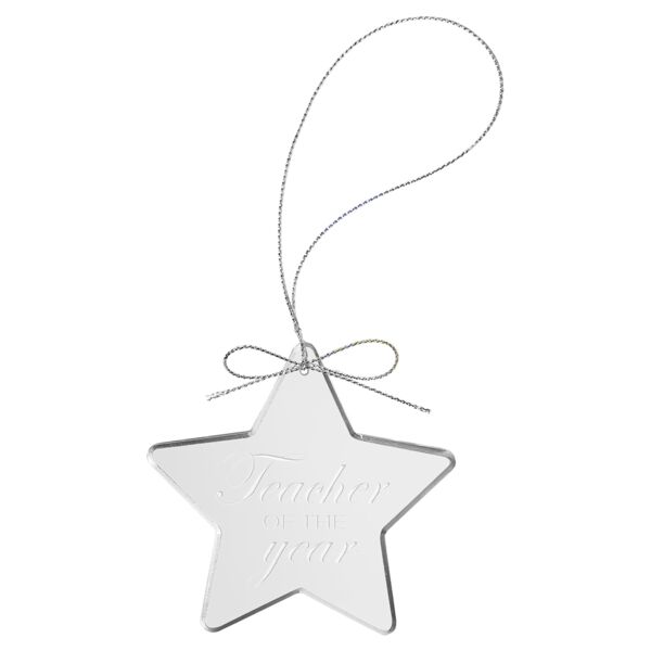 3 1/4" Star Glass Ornament with String Thumbnail