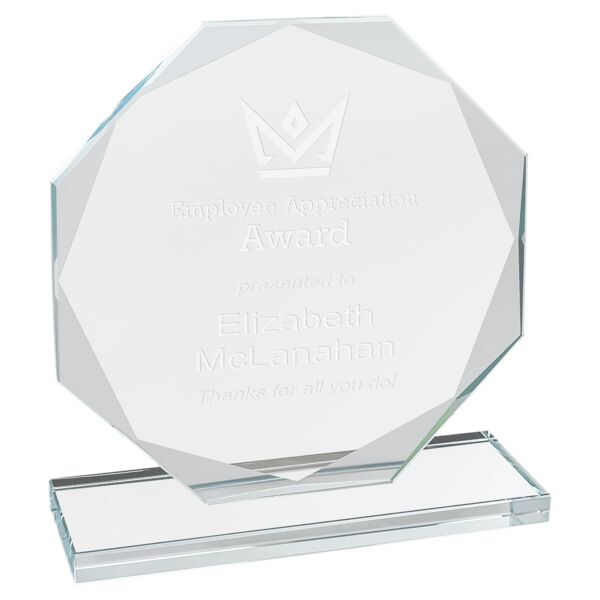 6" Octagon Glass Award Thumbnail