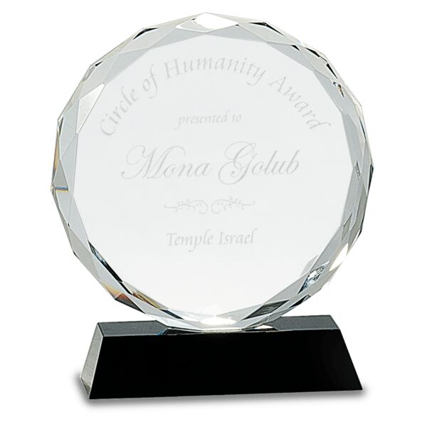 7" Round Facet Crystal on Pedestal Base Thumbnail