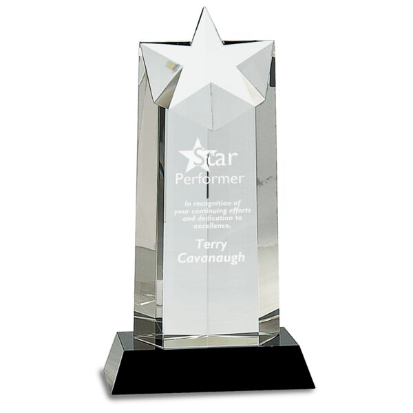 10" Crystal Star Column on Pedestal Base Thumbnail