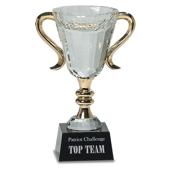 7 1/4" Crystal Cup with Handles and Stem Thumbnail