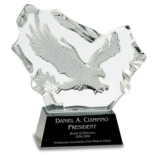 7" Crystal Carved Eagle on Base Thumbnail