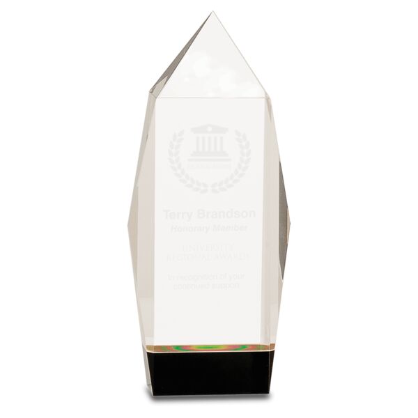 8 3/4" Crystal Facet Rectangle on Base Thumbnail