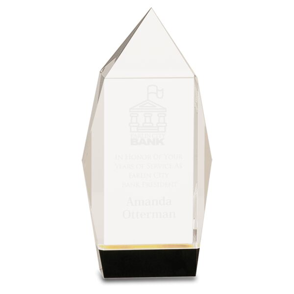 7 1/2" Crystal Facet Rectangle on Base Thumbnail