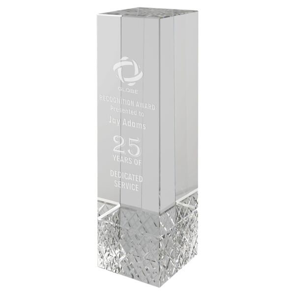 8 3/4" Crystal Rectangle with Jewel Base Thumbnail