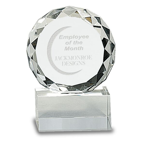 4" Round Facet Crystal on Pedestal Base Thumbnail