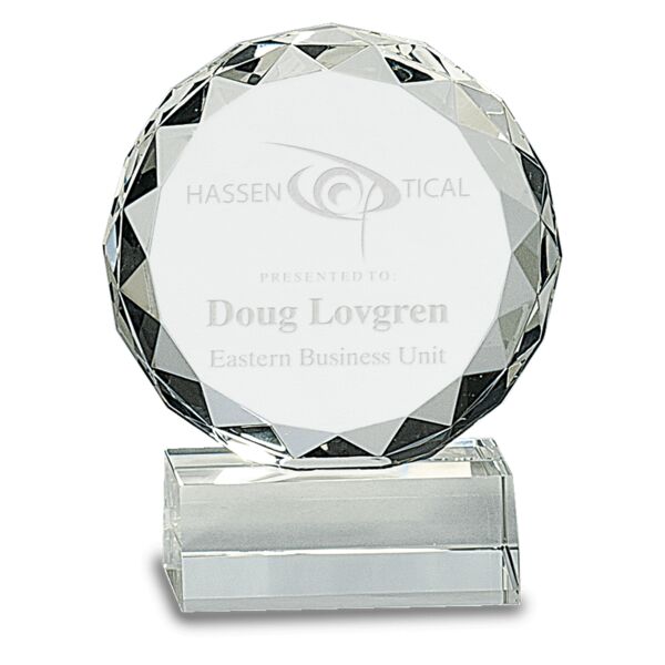 5 1/4" Round Facet Crystal on Pedestal Base Thumbnail