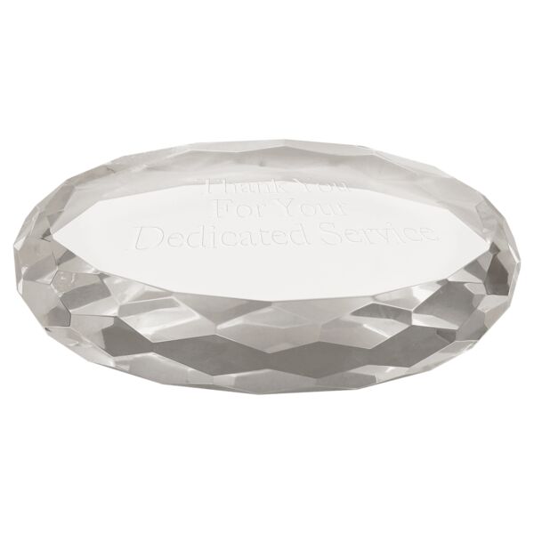 4" x 2 3/4" Oval Crystal Paperweight Thumbnail