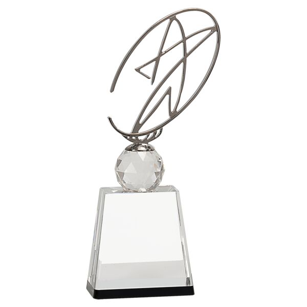 11" / Crystal Award with Metal Oval Star Thumbnail