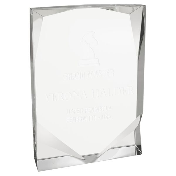 4 1/2" x 6 1/2" Crystal Rectangle with Two Front Bevels Thumbnail