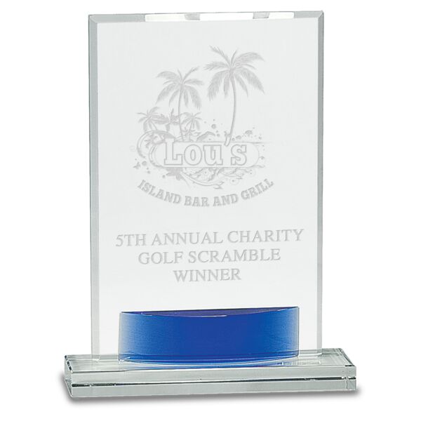 8 1/2" Crystal Rectangle with Accent Thumbnail