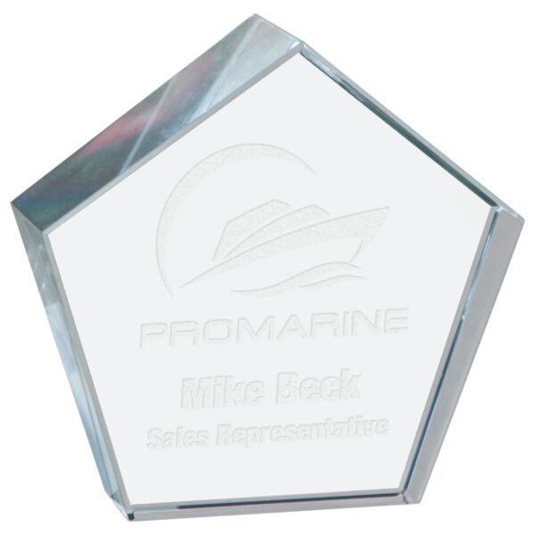 3" x 3" Crystal Pentagon Paperweight Thumbnail