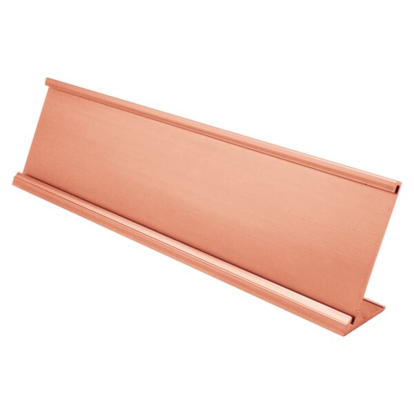 2" x 8", Polished , Kota Pro Aluminum Desk Holder, Fits 1/8" Thick Plastic Insert Thumbnail