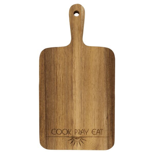 13 1/2" x 7" Acacia Paddle Shaped Cutting Board Thumbnail