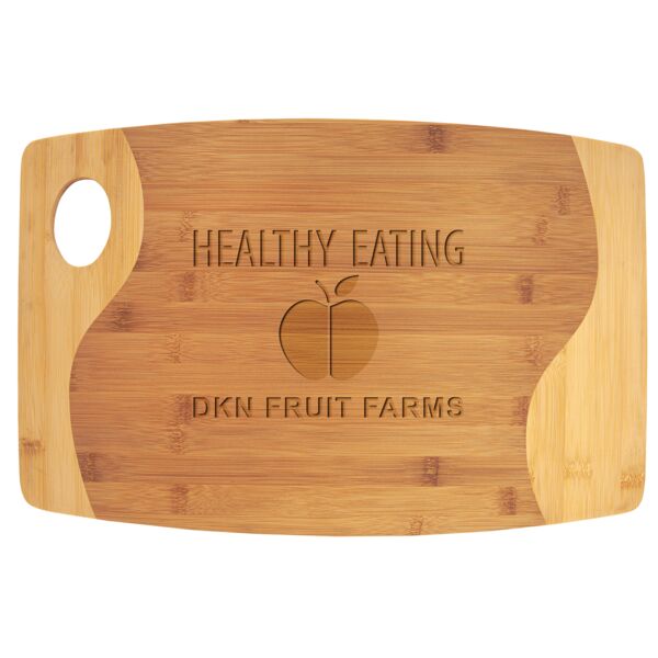17 3/4" x 11 3/4" Two Tone Cutting Board with Handle Thumbnail