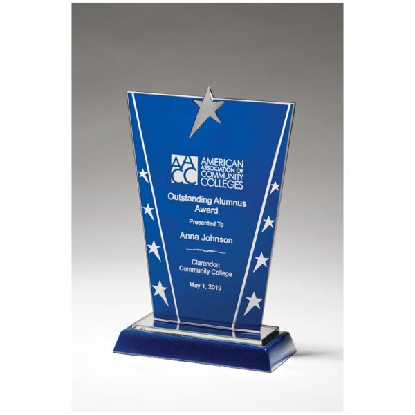 6 3/8" x 10 5/8" Constellation Series Glass Award with Background with Plated Star Thumbnail
