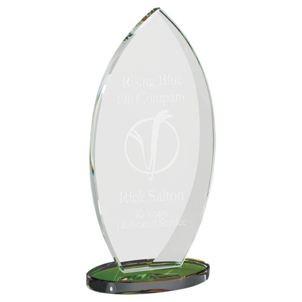 9 7/8" Flame Series Glass Award with Prism-Effect Base Thumbnail