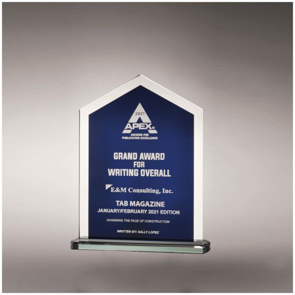6 5/8" x 8 3/8" Pinnacle Series Glass with Silkscreened Center and Mirror Border Thumbnail