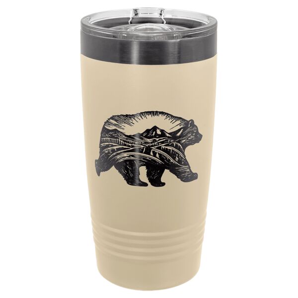 Polar Camel 20 oz. Warm Sand/ ION-Plated Ringneck Tumbler with Slider Lid Thumbnail