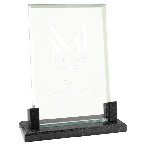 8" Rectangle Glass with Marble Base Thumbnail