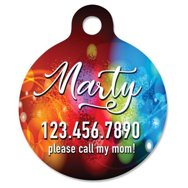 1 1/4" Gloss Sublimatable Aluminum Round Pet Tag with Tab Thumbnail