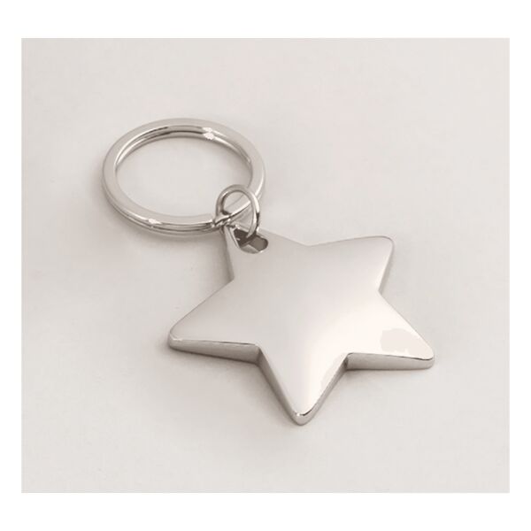 1 7/8" x 3" Polished Star Key Ring Thumbnail