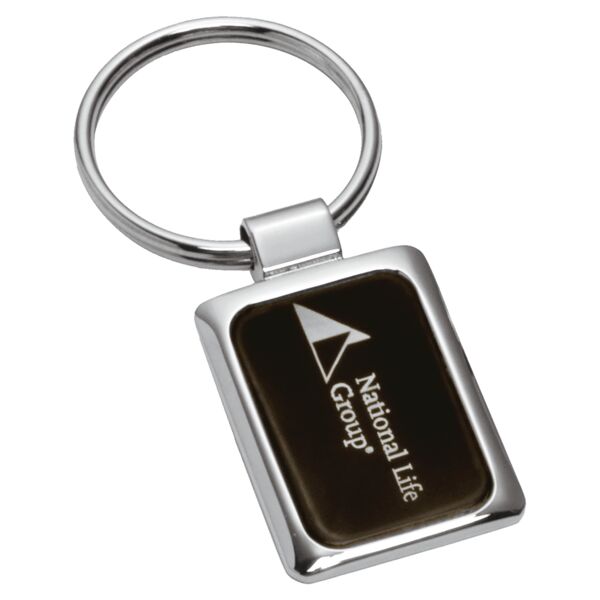 1" x 2 3/4" Plated Key Ring with Aluminum Insert Thumbnail