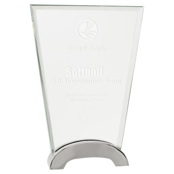 7 1/2" Fan Platinum Glass with Arch Metal Base Thumbnail