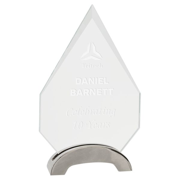 7 1/2" Diamond Platinum Glass with Arch Metal Base Thumbnail