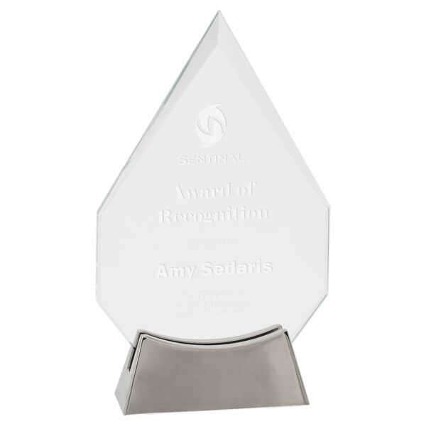 7 3/4" Diamond Platinum Glass with Full Metal Base Thumbnail