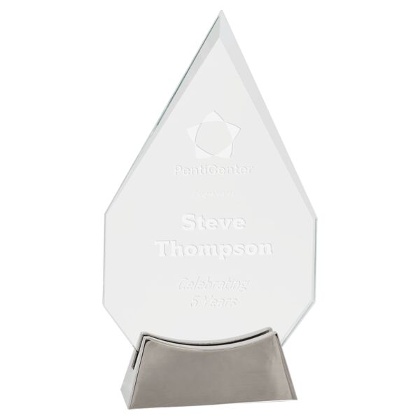 8 1/2" Diamond Platinum Glass with Full Metal Base Thumbnail