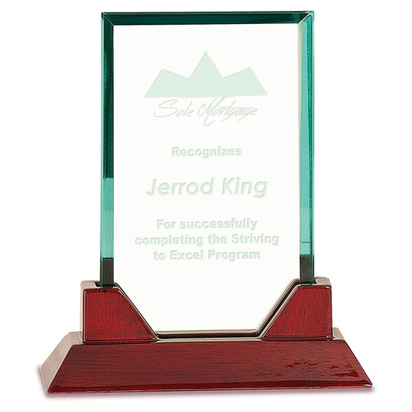 7 3/4" Jade Rectangle Prestige Glass with Piano Finish Base Thumbnail