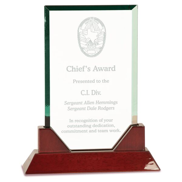 9 3/4" Rectangle Prestige Glass with Piano Finish Base Thumbnail