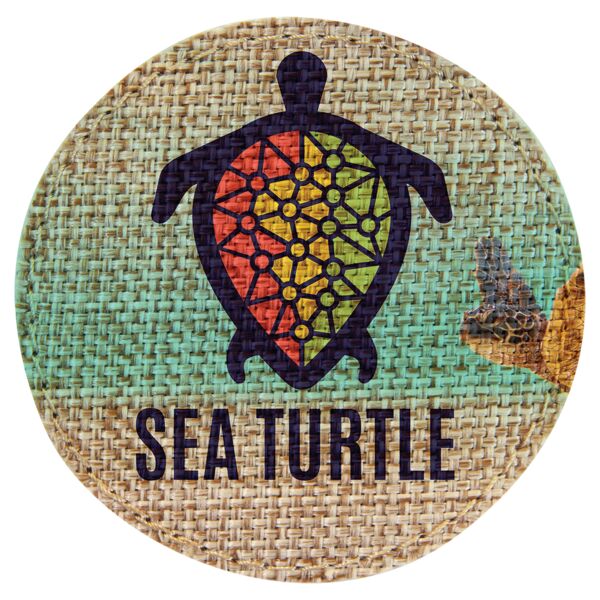 3" Round Burlap Sublimatable Patch with Adhesive Thumbnail