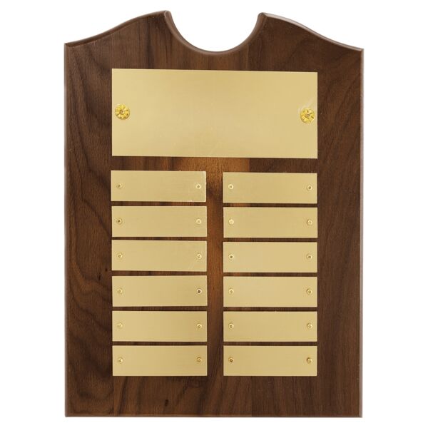 9" x 12"/Plates 7/8" x 2 3/4" American 12 Plate Perpetual Plaque with Brushed Brass Plates Thumbnail