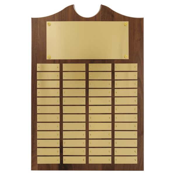 14" x 20"/Plates 7/8" x 2 3/4" American 48 Plate Perpetual Plaque with Brushed Brass Plates Thumbnail